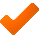 O, checkmark OrangeRed icon