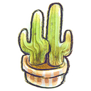 flowerpot, Cacti DarkKhaki icon