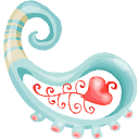 paisley, Heart, organism PowderBlue icon