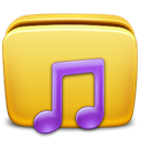 music, Folder Goldenrod icon