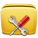 tools, settings, Folder Goldenrod icon