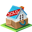 sold, house Black icon