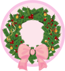 christmas, wreath DeepPink icon