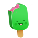 Cream, happy, Ice LimeGreen icon