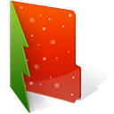 Folder, christmas OrangeRed icon