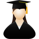 Graduate, Female, woman Black icon