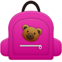 Schoolbag MediumVioletRed icon