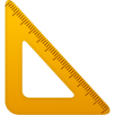 triangle, ruler Orange icon