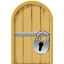 Entrance, pent, Cell, Closed, Entry, Lock, Door, Admission, doorway, login, shut, inlet, locked, Exit, enclosed DarkKhaki icon
