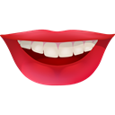 Teeth, hollywood, smile, red, smiley, lips, funny, happy Black icon