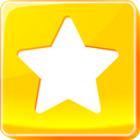button, star, buttons, square, Favorite, internet, Multimedia, bookmark, web Gold icon