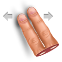 Gesture, swipe, Finger, horisontally, two Black icon