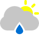 sun, raindrop, Cloud Silver icon