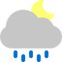 Cloud, Moon, Rain Silver icon