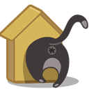 Cat, Birdhouse DarkSlateGray icon