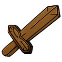 wooden, sword Black icon