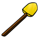 shovel, gold Black icon