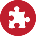 Puzzle, red Firebrick icon
