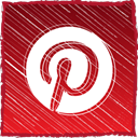 pinterest, pin Firebrick icon