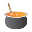 Bowl, soup, Cauldron Black icon