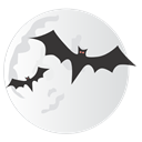 halloween, spooky, Bats, Moon Gainsboro icon