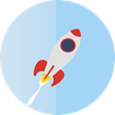 startup, Rocket LightBlue icon