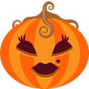 jack-o-lantern, monster, pumpkin, spooky, lady, halloween, Female OrangeRed icon
