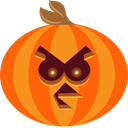 Angry, pumpkin, scary, spooky, jack-o-lantern, bird, halloween OrangeRed icon