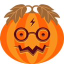 Creepy, spooky, jack-o-lantern, halloween, potter, monster, pumpkin DarkOrange icon