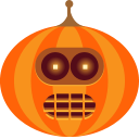 Bender, jack-o-lantern, spooky, monster, halloween, pumpkin, robot OrangeRed icon