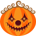 monster, jack-o-lantern, halloween, scary, Clown, spooky, pumpkin DarkOrange icon