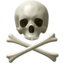 user, kill, Caution, Bone, halloween, Error, danger, Attention, death, Avatar, spooky, awful, Dead, deadly, Alert, skull, horror, scary, monster, Bones, exclamation, warning, monsters Black icon