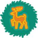 deer, christmas, wreath, xmas Teal icon