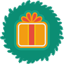 gift, xmas, wreath, christmas Teal icon