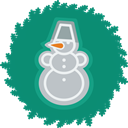 wreath, christmas, xmas, snowman Teal icon
