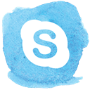 Skype, social media, Social SkyBlue icon