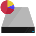 pie, Shading, Data, hardware, drive, chart Silver icon