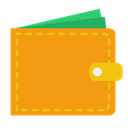 Money, wallet, Cash Orange icon