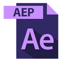 aep, file format, extention, adobe, aep extention MidnightBlue icon