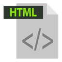 html, extention, html extention, adobe, file format Silver icon