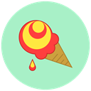 Dessert, sweet, food, summer, Ice cream PowderBlue icon