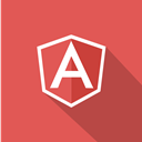 technologies, front-end, long shadow, Angular, web, web technology, Javascript IndianRed icon