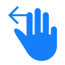 Left, three, fingers, swipe DodgerBlue icon
