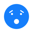 Face, open, mouth, eyebrows DodgerBlue icon