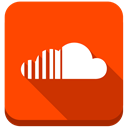 Soundcloud, sound cloud OrangeRed icon