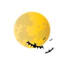 halloween, bat, scary, Moon Black icon