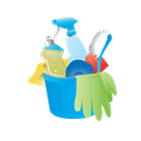 cleaning, Bucket, janitor, rubber gloves Black icon