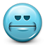 Neutral, Angry, smiley, Emoticon, blank face, smiley face SkyBlue icon