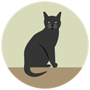 Black cat, Angry, halloween LightGray icon