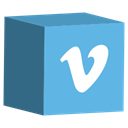 media, Social, set, Vimeo, cube CornflowerBlue icon